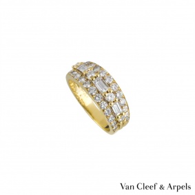 Van Cleef & Arpels 18k Yellow Gold Diamond Dress Ring 1.15ct